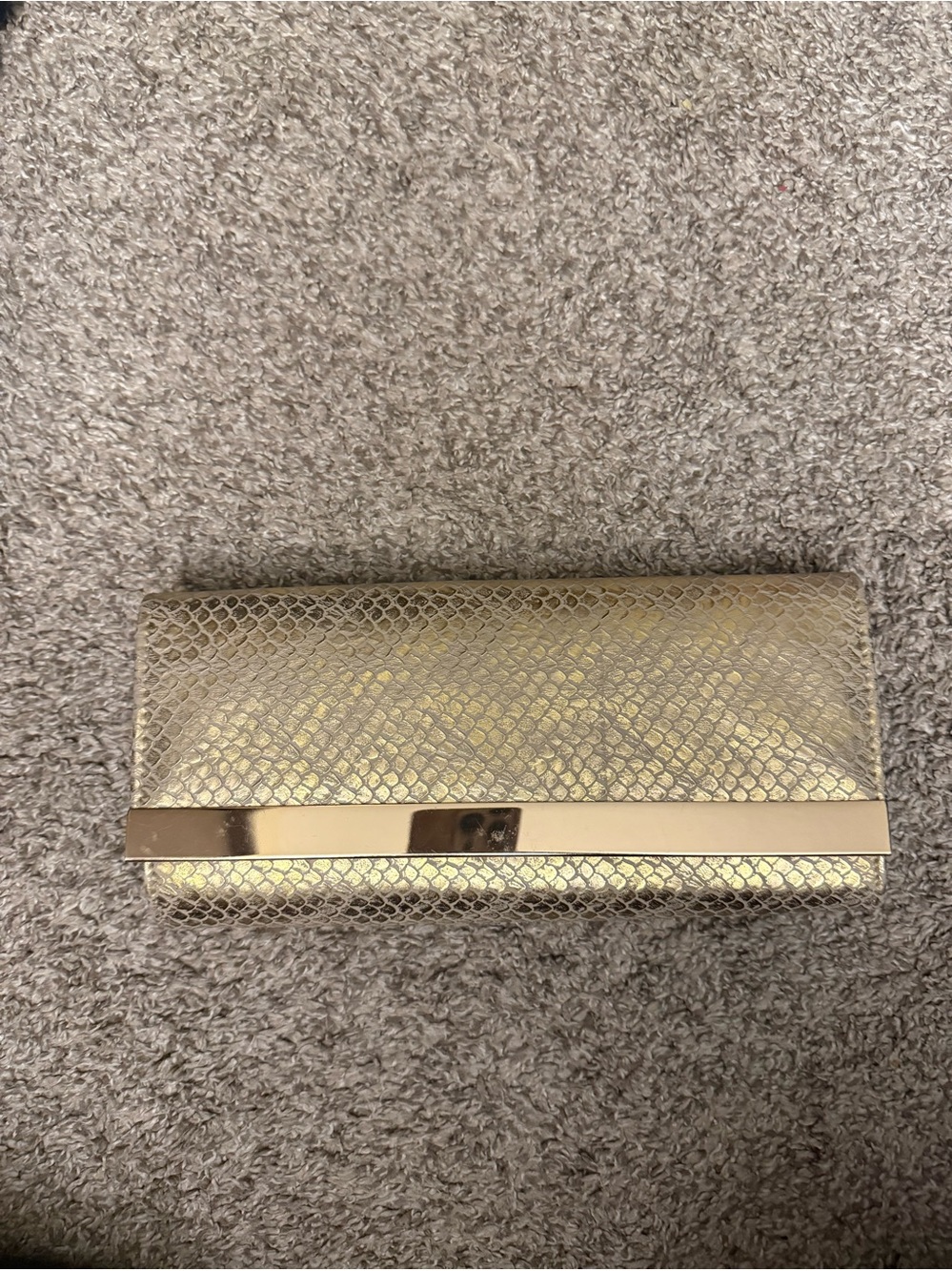Gold Textured Evening Clutch - Unbranded